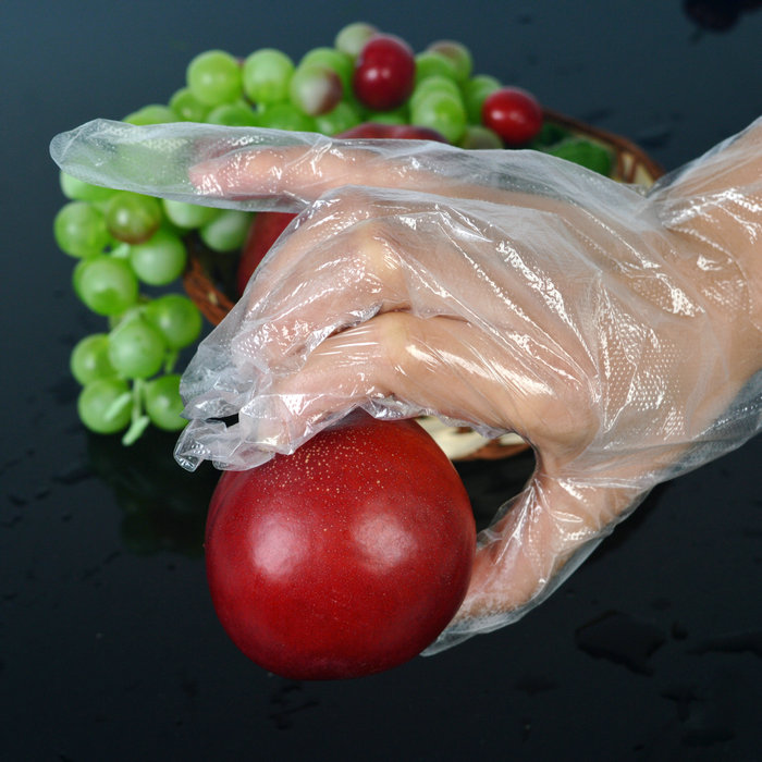 Guanti per le mani in plastica monouso per la preparazione della ristorazione per le donne