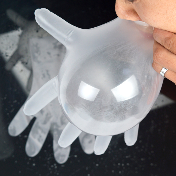 Guanti in plastica trasparente senza polvere, leggeri, elasticizzati e ambidestri
